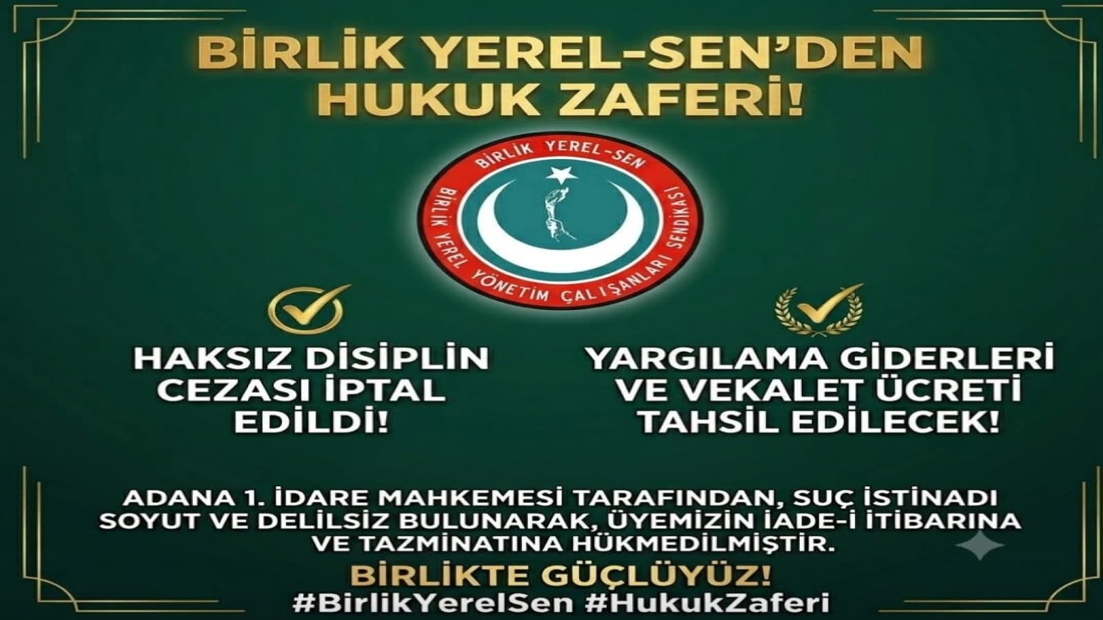 Birlik Yerel-Sen Hukuki Kazanımlara Devam Ediyor